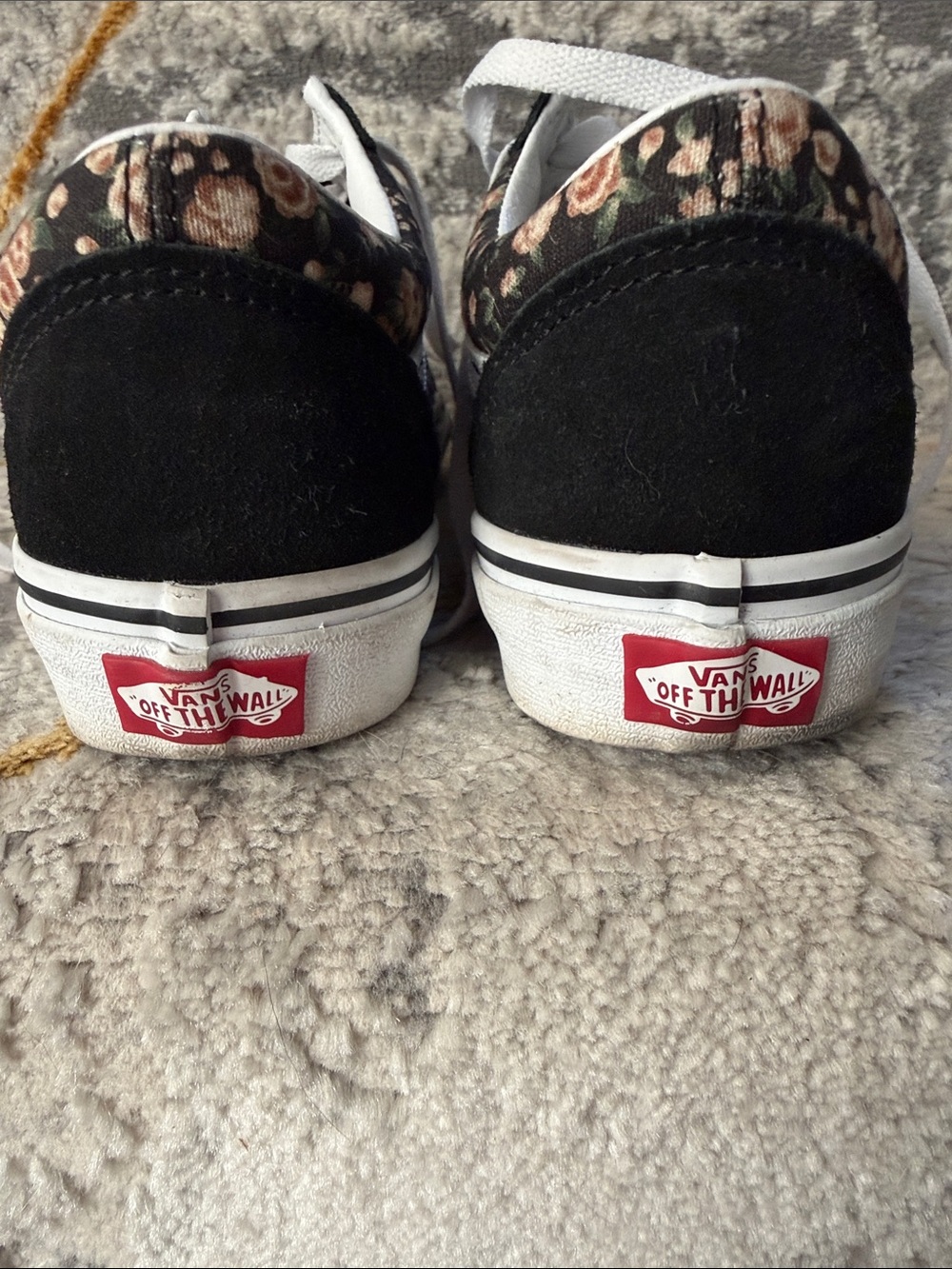 Vans Black Suede Floral Canvas Low-Top Sneakers